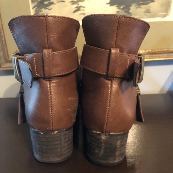 Breckelle's Crisscross Strap Booties in Tan - Picture 3 of 6